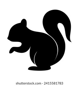 Squirrel animal silhouette. Vector image