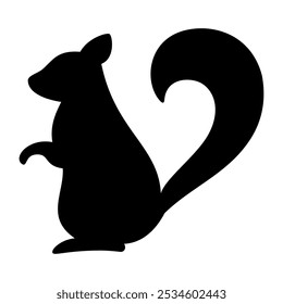 Squirrel animal silhouette. Vector image