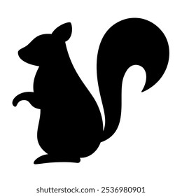 Squirrel animal silhouette. Vector image