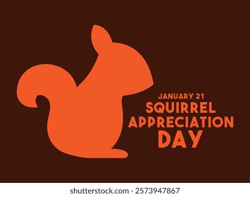 Squirrel Appreciation Day. January 21. Squirrel icon. Flat design vector. Poster, banner, card, background. Eps 10.