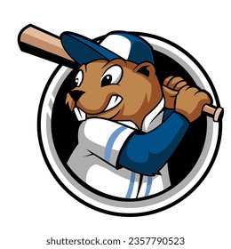 Logo-Design für Eichhörnchen-Baseball-Maskottchen