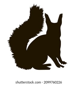 Squirrel black silhouette isolated. For logos, banners and backgrounds. Vector illustration.