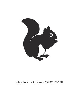 Squirrel black silhouette vector on a white background