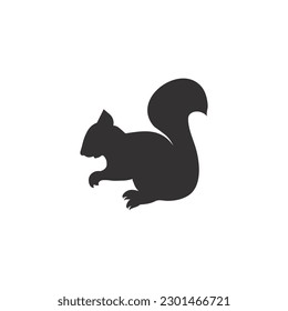 Squirrel black silhouette vector on a white background