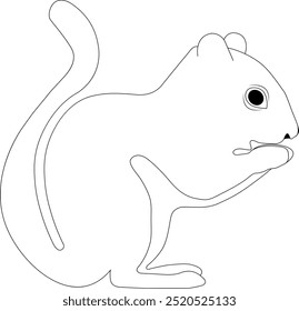 Squirrel black Vector line art design. Outline Squirrel illustration.