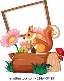 Squirrel and blank whiteboard illustration