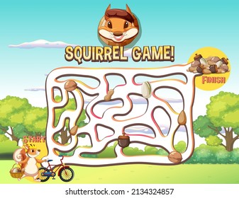 Ilustración de la escena del juego de la ardilla