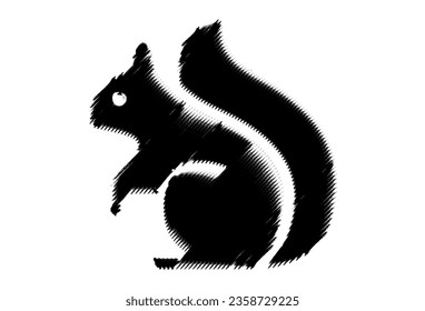 Squirrel brush art isolated with white background
