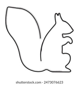 squirrel brush strokes on a white background. Vector illustration.