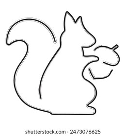 squirrel brush strokes on a white background. Vector illustration.