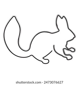 squirrel brush strokes on a white background. Vector illustration.