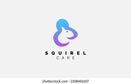 squirrel Care icon symbol for logo template vector illustration