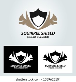 Squirrel care logo design template. Vector illustration