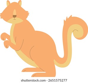 Squirrel Cartoon Character Flat Illustration