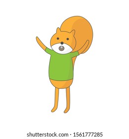 Squirrel. Cartoon character. Vector illustration.