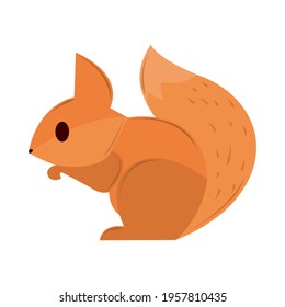 squirrel cartoon geometric isolated icon