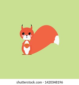 Squirrel, cartoon, illustration, animal color icon