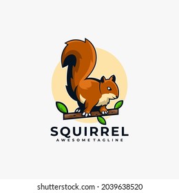 Squirrel cartoon logo design vector illustration