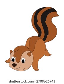 Um desenho animado de esquilo sobre fundo branco