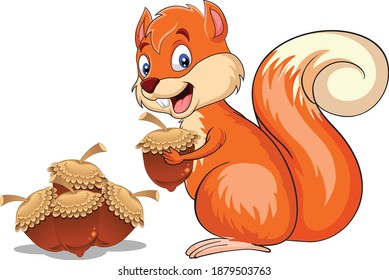 Squirrel Cartoon vector art and illustration