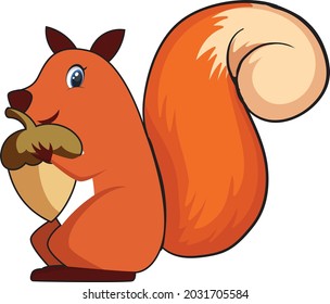 A Squirrel cartoon vector art and illustration