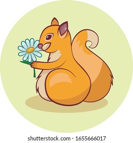 Squirrel cartoon vector illustration illustration isolated on white background