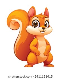 Squirrel cartoon vector illustration isolated on white background