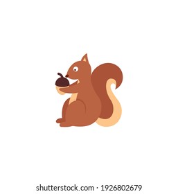 Squirrel cartoon vector on a white background