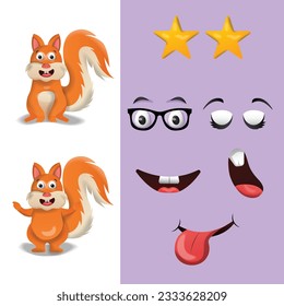 Squirrel character and face expressions 