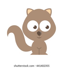 squirrel character isolated icon design
