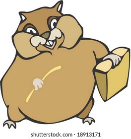 Squirrel Character on white background