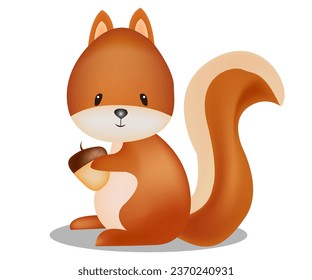 squirrel character vector 3d cute squirrel illustration character story