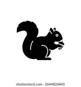 Squirrel Chewing Acorn Wildlife Forest Animal Icon