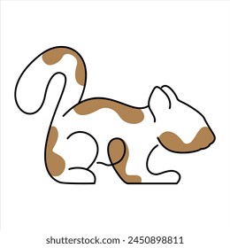 Squirrel Chipmunk Simple White Brown Fun Cartoon Doodle Line Clip Art