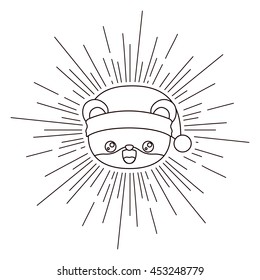 Squirrel with Christmas hat isolated icon design, vector illustration  graphic 