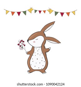 squirrel clings to tail character art vector bun forest animal face smile full ribbon cute wildlife geometric text cat dog card celebration sleep print birthday color texture similar white background