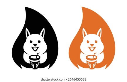 squirrel coffee mug drink logo vector icon template