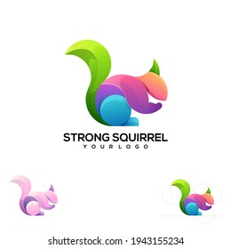 squirrel Colorful Logo Illustration Vector Design