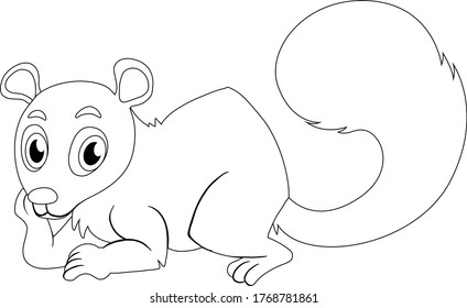 Squirrel coloring cartoon vector art and illustration