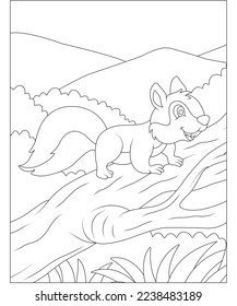 página de coloreado de ardilla para niños