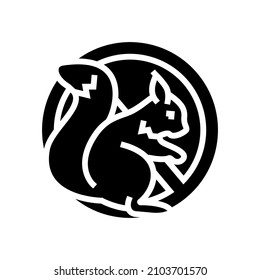 squirrel control glyph icon vector. squirrel control sign. isolated contour symbol black illustration