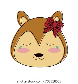 squirrel crying cute animal cartoon icon image 