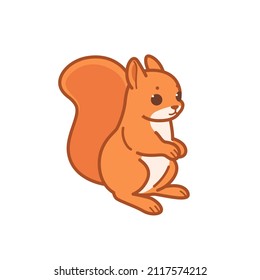 Squirrel - cute animal character. Vector illustration in cartoon style isolated on white background.