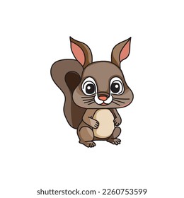 squirrel cute animal logo icon color vector design