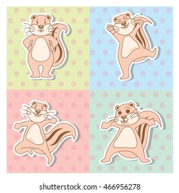 Squirrel Cute vector cartoon character