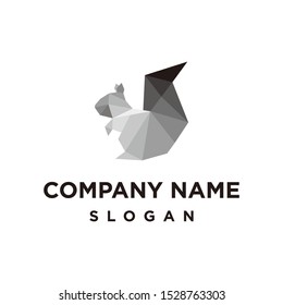 Squirrel dark geometry logo vector