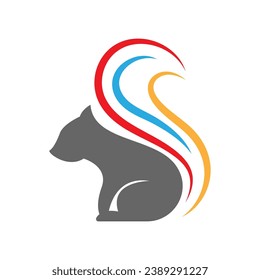 Squirrel design icon logo concept illustration