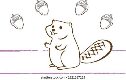 Ardilla que sueña un diseño de arte de nueces