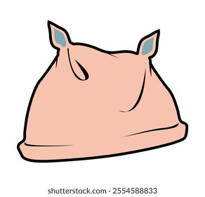 	
Squirrel ear hat technical flat sketch vector mockup template.