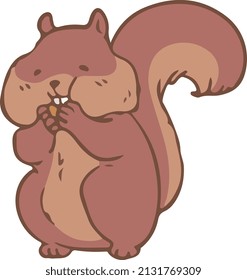  squirrel eating illustration vector art